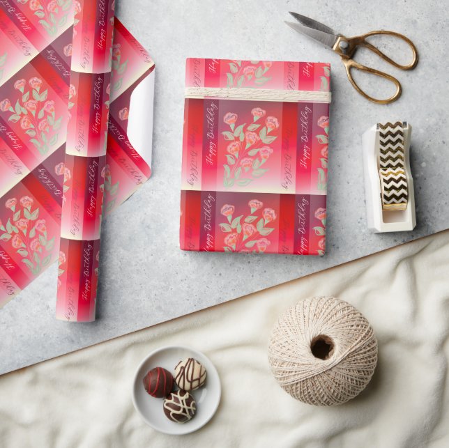 Burgundrött och Rosa Presentpapper (Hantverk)