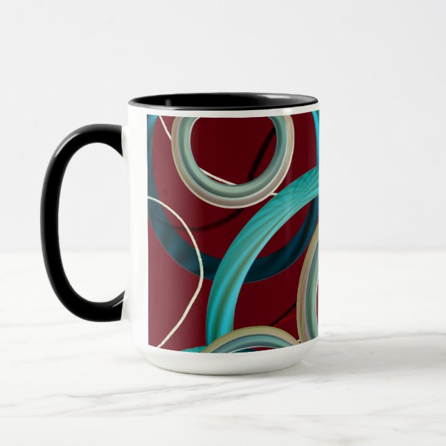 Burgundy Abstract Design Mugg (Vänster)