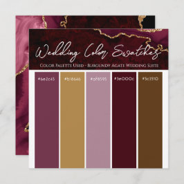 Burgundy Agate Bröllop Färg Pallette-inbjudan Inbjudningar