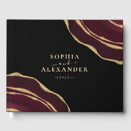 Burgundy agate gästböcker