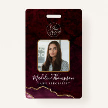 Burgundy Agate Marble Business Logotyp Company ID