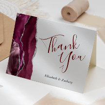 Burgundy Agate Silver Ljusgrå Bröllops Tacksamhets