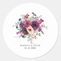Burgundy Akvarell Vilda Blommor Boho Bröllop