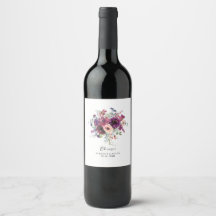 Burgundy Akvarell Vilda Blommor Boho Bröllop