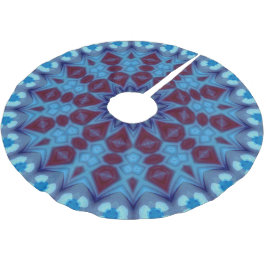 burgundy and blue 001 Tree Skirt Julgransmatta Borstad Polyester