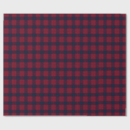 Burgundy and Blue Plaid Holiday Wrapping Paper Presentpapper