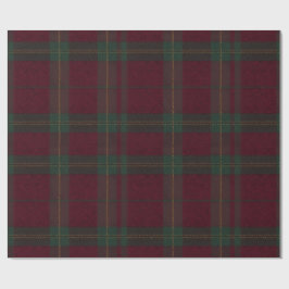 Burgundy and Green Plaid Tartan Gift Wrap Presentpapper