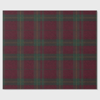 Burgundy and Green Plaid Tartan Gift Wrap Presentpapper