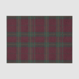 Burgundy and Green Plaid Tartan Tissue Paper