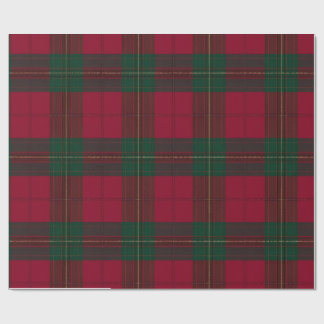 Burgundy and Green Plaid Tartan Wrapping Paper Presentpapper