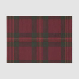 Burgundy and Green Plaid Tissue Paper
