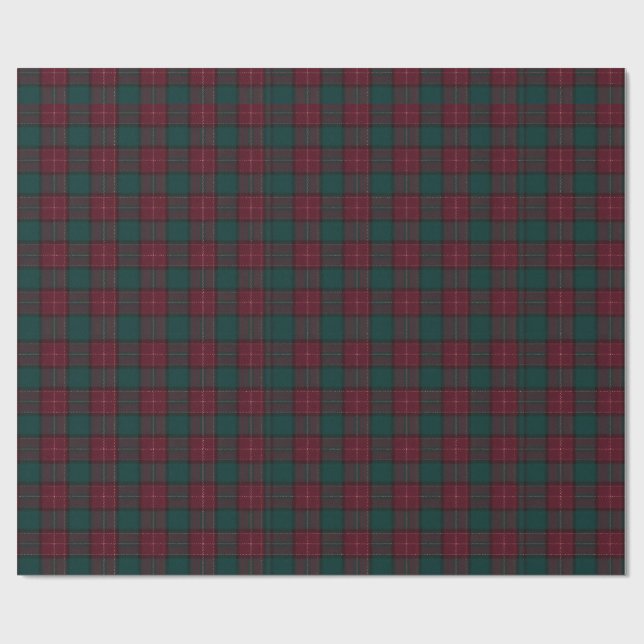 Burgundy and Hunter Green Tartan Wrapping Paper Presentpapper (Platt)