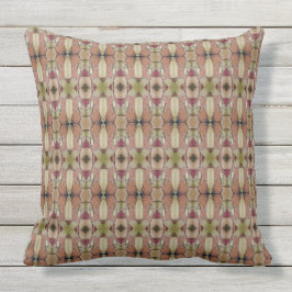 Burgundy and Lime Green Patterned Designad Kudde