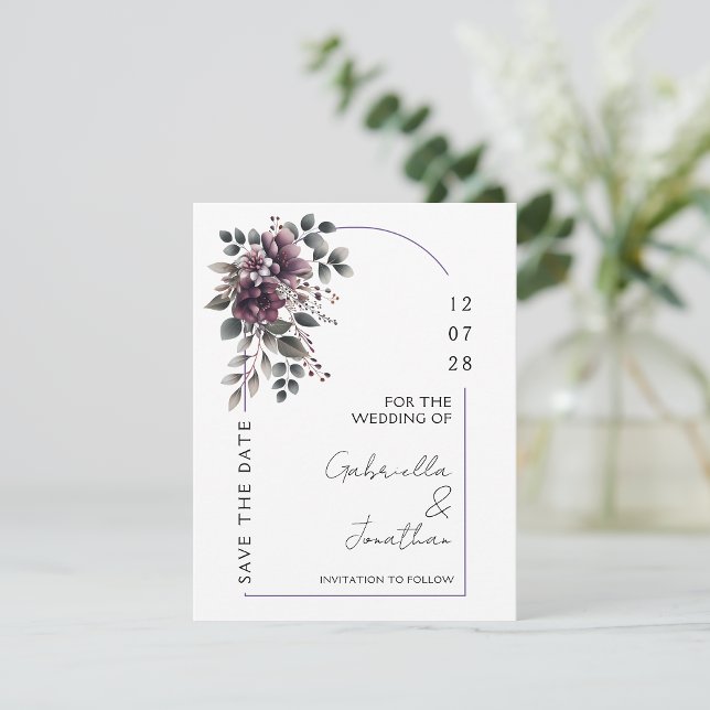 Burgundy and Sage Arch Save the Date | Invitation Inbjudningar (Skapare uppladdad)
