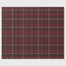 Burgundy and Tan Plaid Tartan Wrapping Paper  Presentpapper