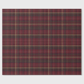 Burgundy and Tan Plaid Tartan Wrapping Paper Presentpapper