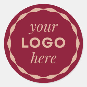 Burgundy anpassad minimalistisk logotyp cirkel dek runt klistermärke
