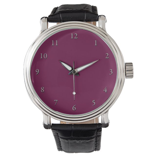 Burgundy Ansikte Armbandsur (Framsida)