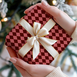 Burgundy Argyle Wrapping Paper Presentpapper