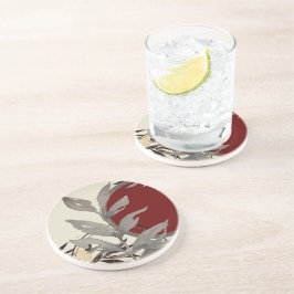 Burgundy Artistic Abstrakt Watercolor Sandstone Underlägg