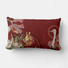 Burgundy Artistic Tiger Lily Blommigt Design Lumbarkudde