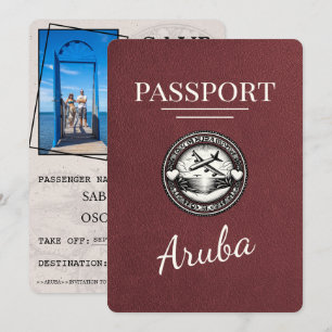 Burgundy Aruba Passport sparar datumet Spara Datumet