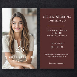 Burgundy Attorney at Law Photo Professional  Visitkort