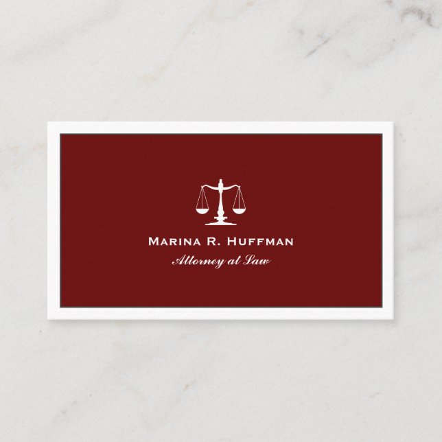 Burgundy Attorney  Professionell Visitkort (Framsida)