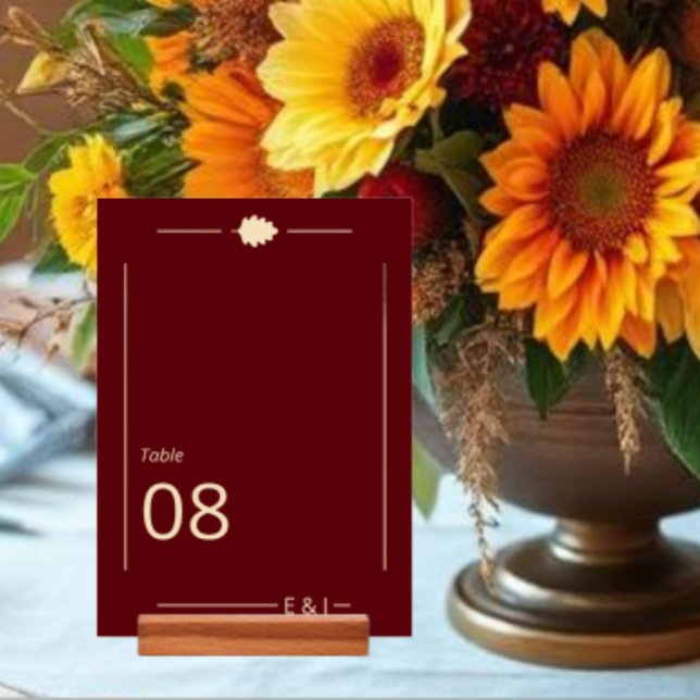 Burgundy Autumn Wedding Bordsnummer (Skapare uppladdad)