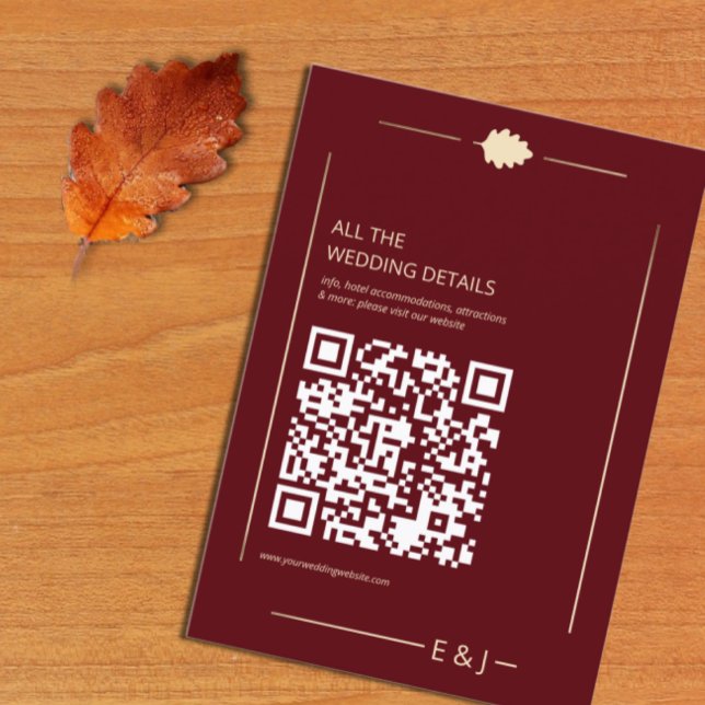 Burgundy Autumn Wedding Details Tilläggskort (Skapare uppladdad)