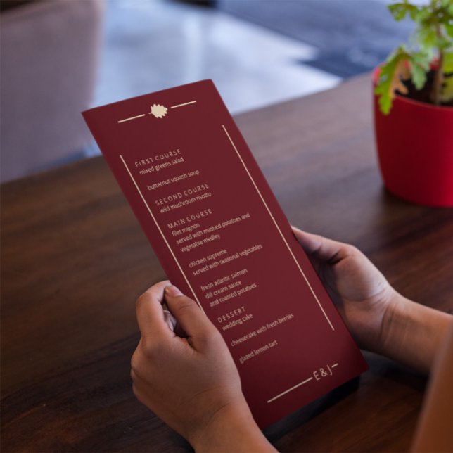 Burgundy Autumn Wedding Meny (Skapare uppladdad)