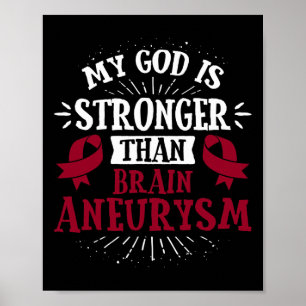 Burgundy Awareness Ribbon - Brain Aneurysm Poster