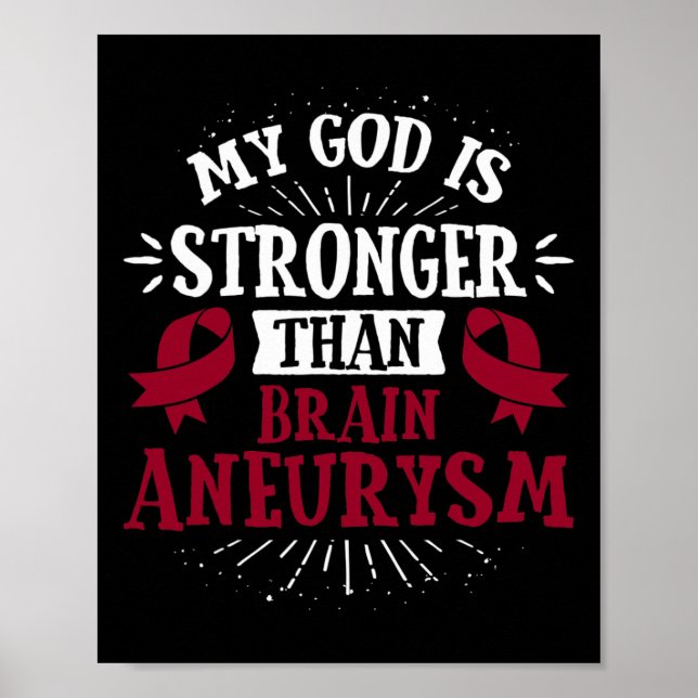 Burgundy Awareness Ribbon - Brain Aneurysm Poster (Framsidan)
