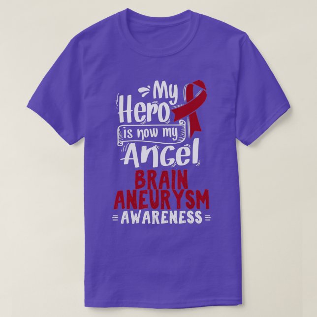 Burgundy Awareness Ribbon Brain Aneurysm  T Shirt (Design framsida)