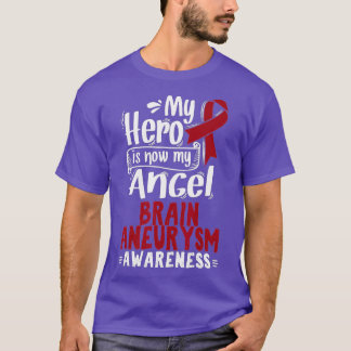 Burgundy Awareness Ribbon Brain Aneurysm  T Shirt