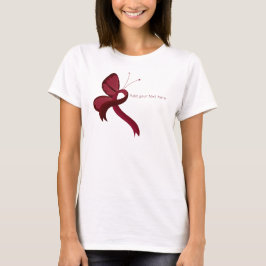 Burgundy Awareness Ribbon Butterfly T-Shirt