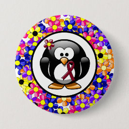 Burgundy Awareness Ribbon Penguin Knapp