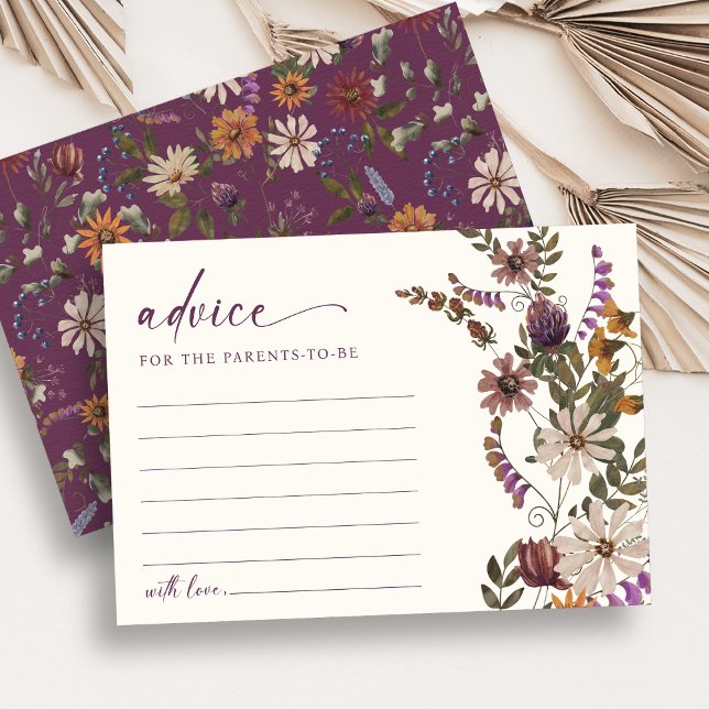 Burgundy Baby Rådkort Inbjudningar (Burgundy Baby Advice Cards
)