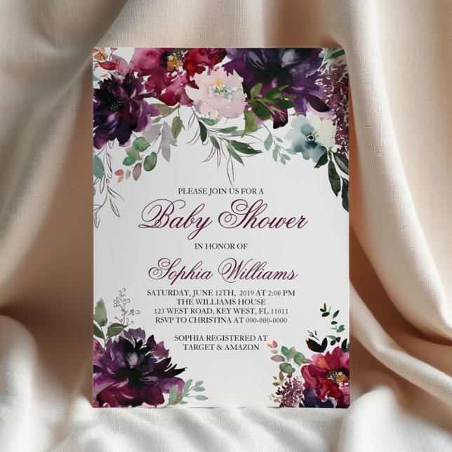 Burgundy Baby Shower-inbjudan Inbjudningar (Skapare uppladdad)