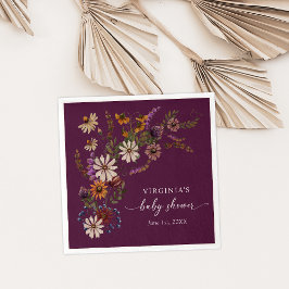 Burgundy Baby Shower Napkins Pappersservett