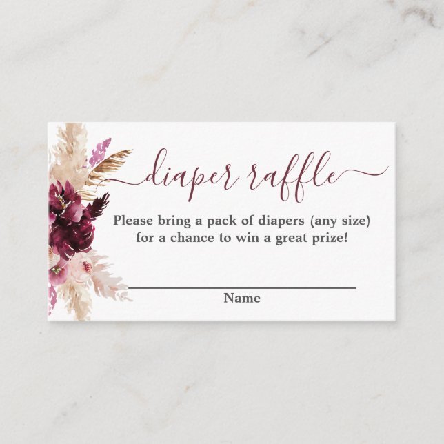 Burgundy babyduschkort, raffelskåp tilläggskort (Framsida)