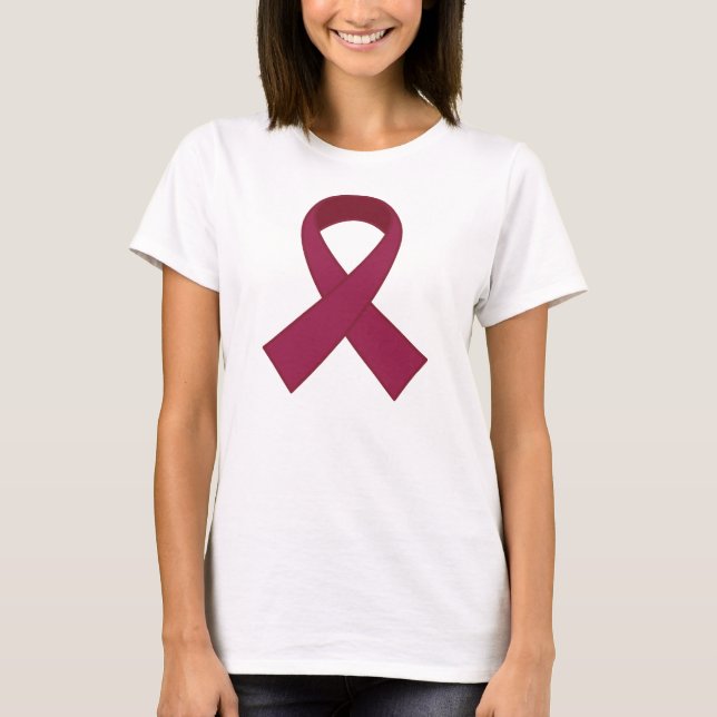 Burgundy bandmedvetenhet t shirt (Framsida)