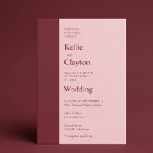Burgundy Bar Minimalistisk Modern Bröllop