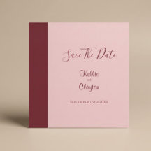Burgundy Bar Minimalistisk Modern Bröllop