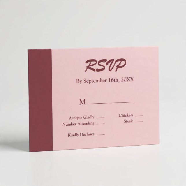 Burgundy Bar Minimalistisk Modern OSA Kort (Skapare uppladdad)
