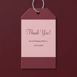 Burgundy Bar Minimalistisk Modern Presentetikett