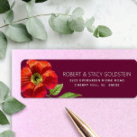 Burgundy Bat mitzvah Blommigt Modern Returadress Returadress Etikett<br><div class="desc">Var stolt, gladd och visa den här milstolpen av din favoritBat mitzvah med den här sofistikerade, personligens returadressetikett! En chic, bedövning, vattenfärg i blommigten och modern serif-typ täcker över en burgundisk bakgrund. Anpassa anpassningsbarna med ditt namn och adress. Garanterad att lägga till snyggt roligt till all korrespondens! Matchande inbjudan, klistermärken...</div>