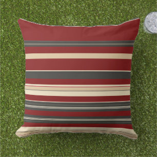 Burgundy,beige, brun, strimmig kudde