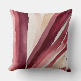 Burgundy beige och vit abstrakt kudde