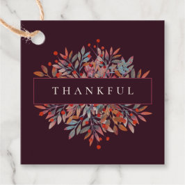 Burgundy Berries & Lövs Anpassade Botaniskt Gåvor Etiketter